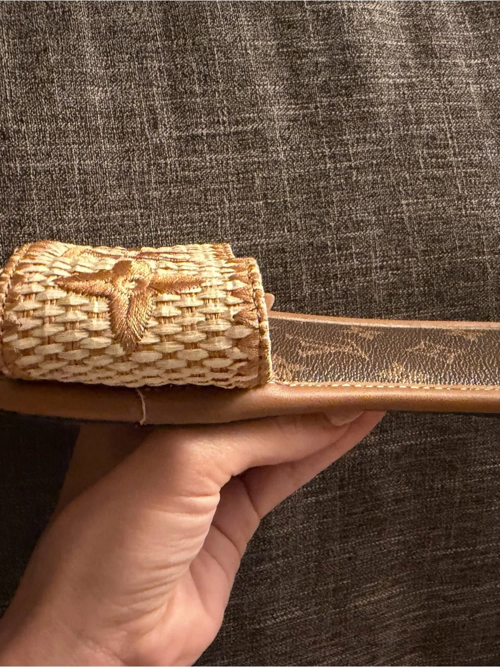 Louis Vuitton Lock It Flat Mule in Monogram Raffia